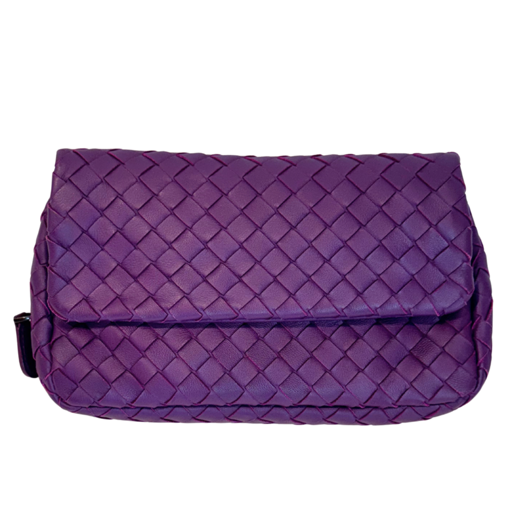 Bottega Veneta Purple Intrecciato Shoulder Bag