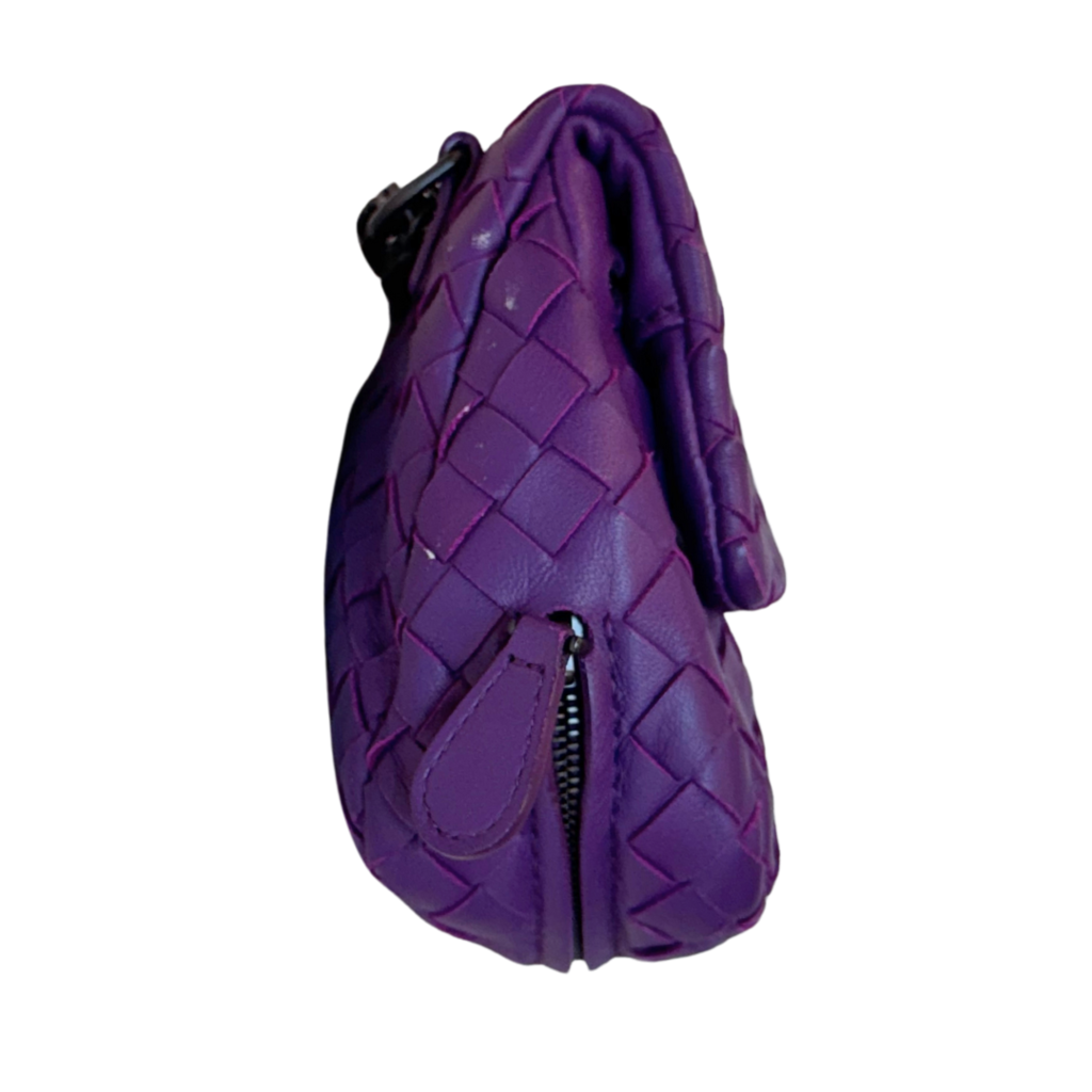 Bottega Veneta Purple Intrecciato Shoulder Bag