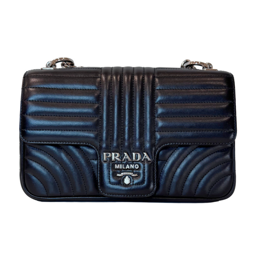 Prada Black Leather Diagramme Bag