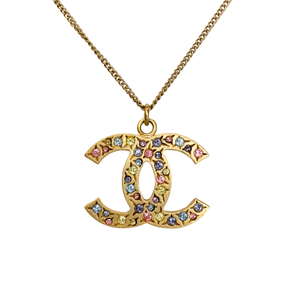 Chanel Multi Color Coco Mark Necklace