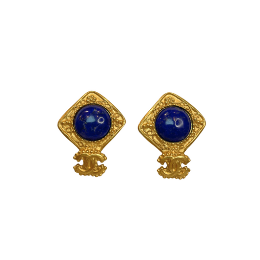 Chanel Blue Lapis Lazuli Earrings