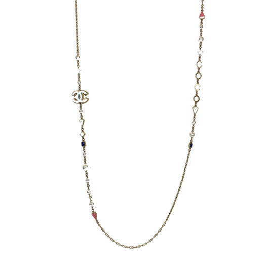 Chanel Interlocking CC Multicolor Pearl Necklace