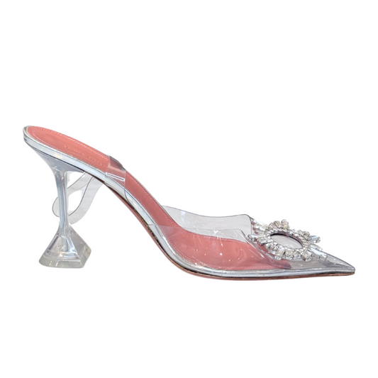 Amina Muaddi Crystal Embellished Slingback Pumps, 40