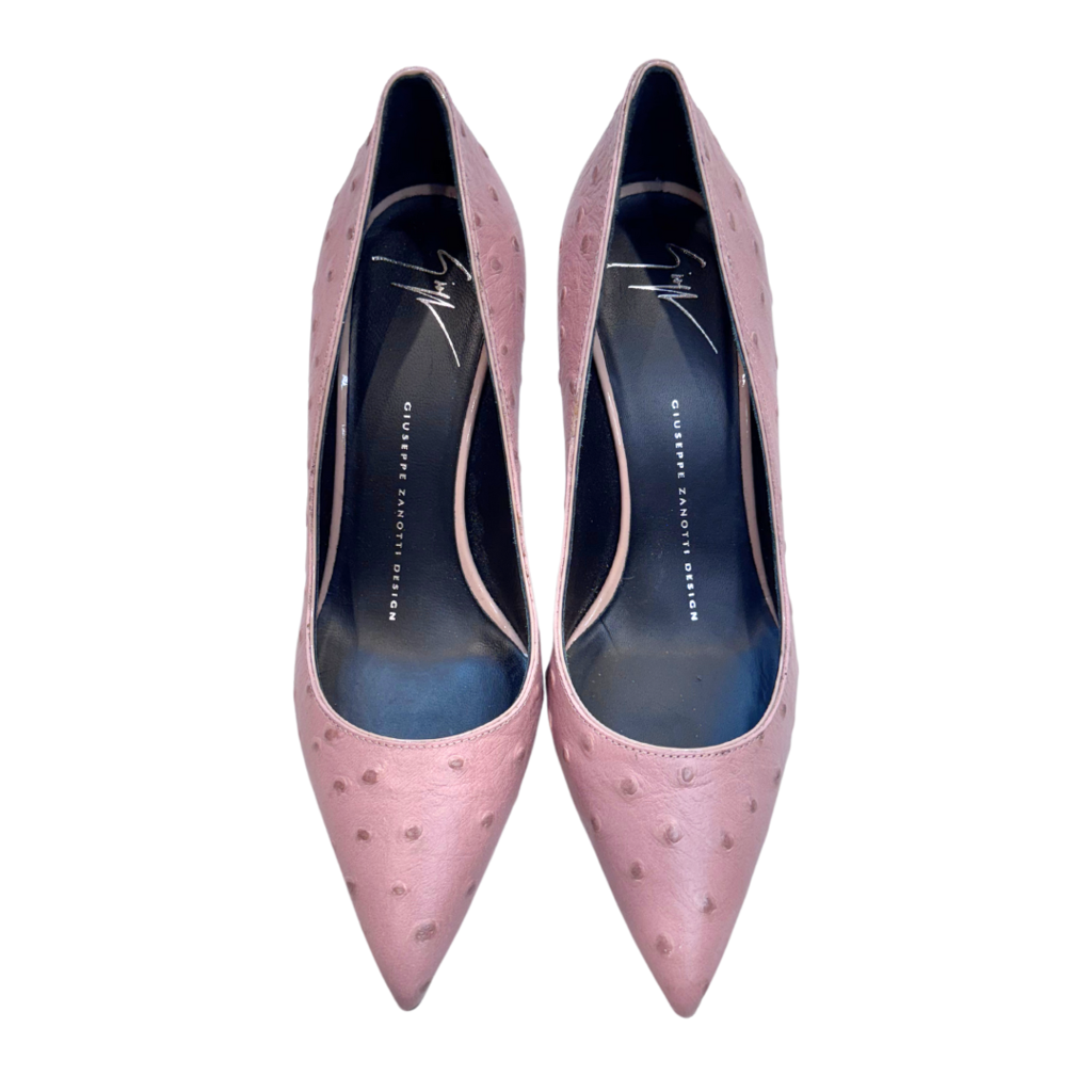 Giuseppe Zanotti Pink Ostrich Pumps, 36