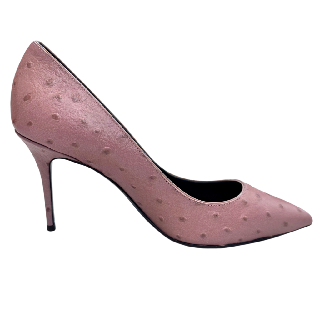 Giuseppe Zanotti Pink Ostrich Pumps, 36