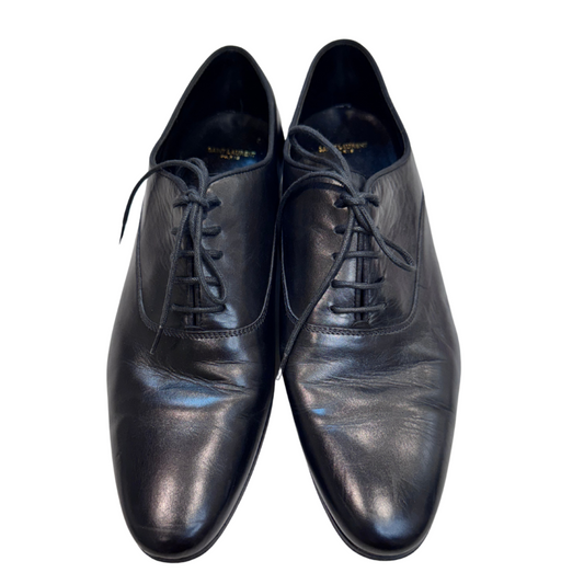 Saint Laurent Black Leather Oxfords, 38