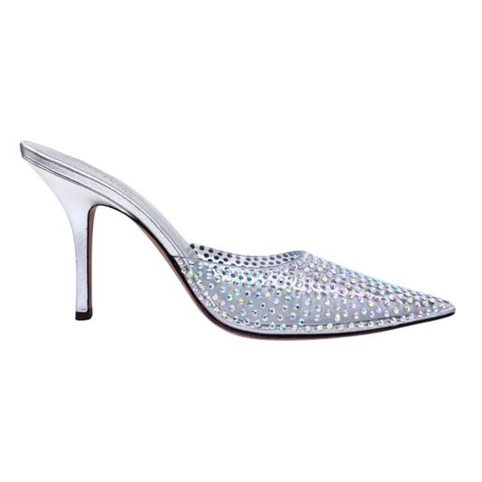 Paris Texas Rhinestone Clear Mule, 40.5