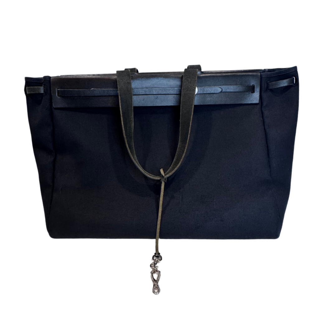 Hermes Black Toile Herbag GM