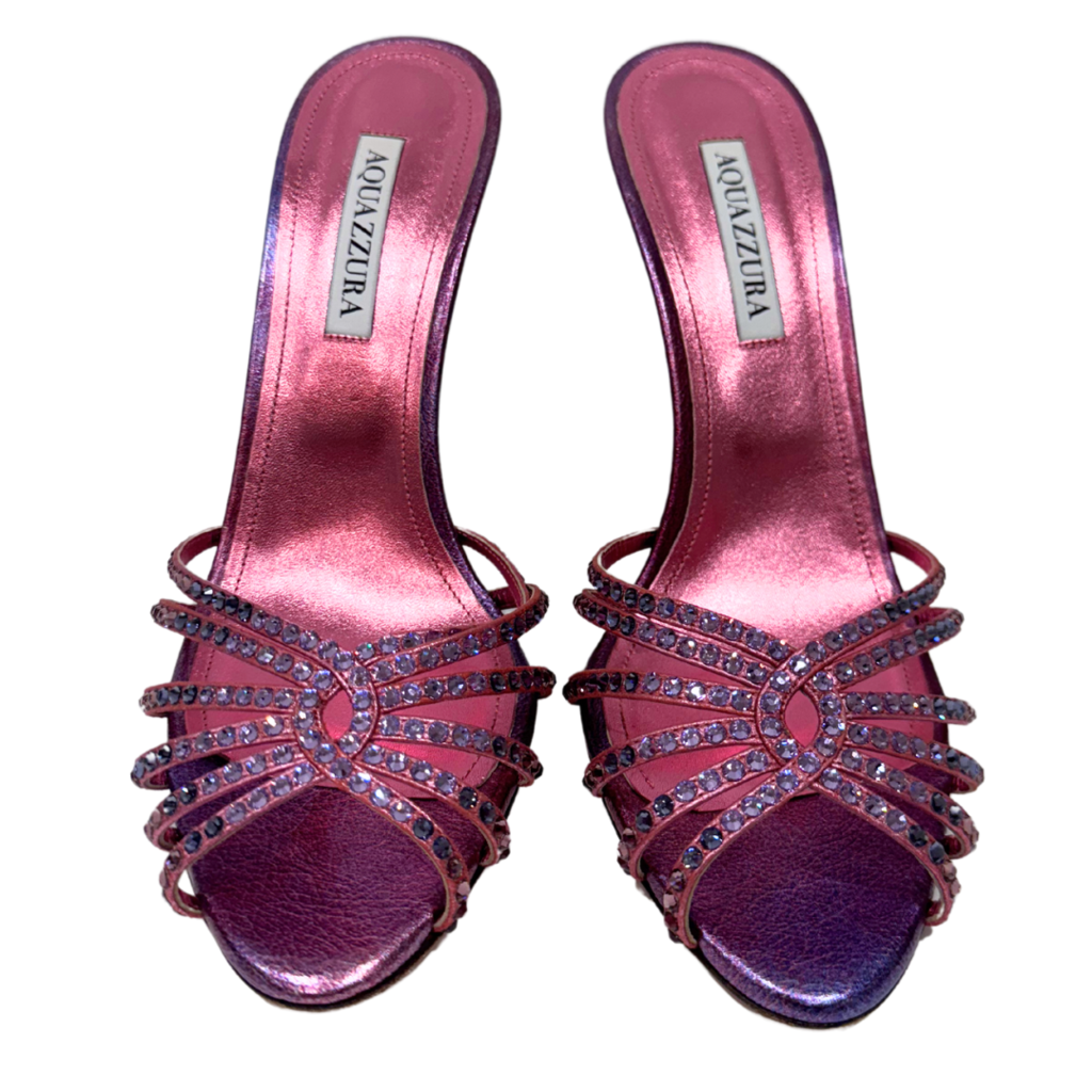 Aquazzura Pink Jewel Detail Shoes, 40