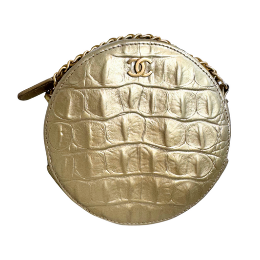 Chanel Round Gold Croc Coco Bag