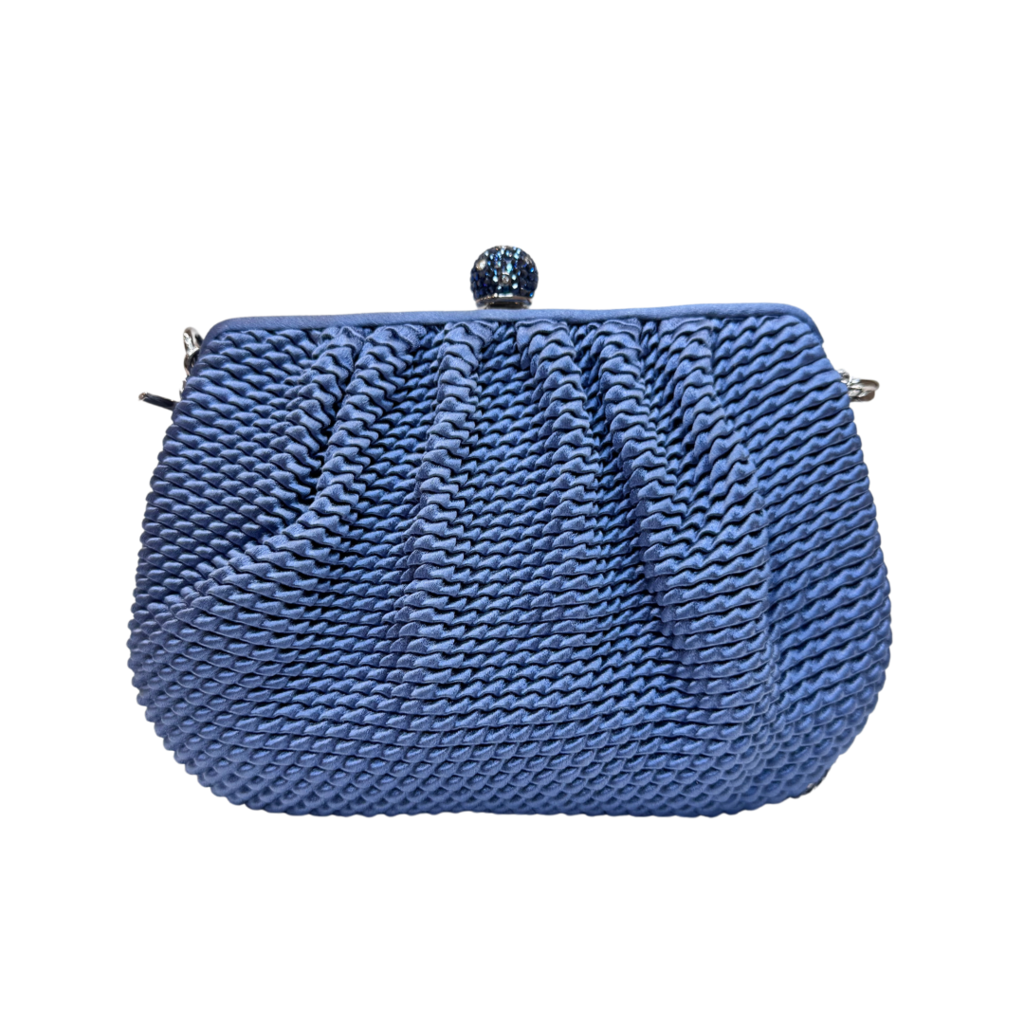 Judith Leiber Blue Satin Bag