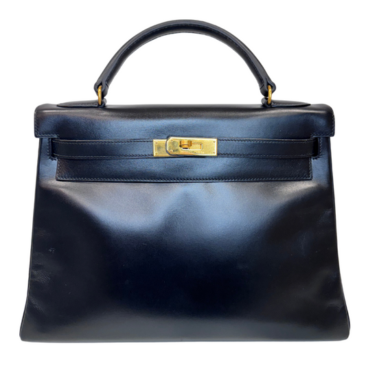 Hermes Black Box Calf Retourne Kelly 32CM (1992)