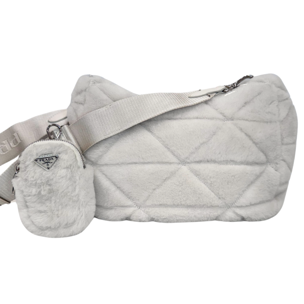 Prada White Shearling Re-Edition NEW