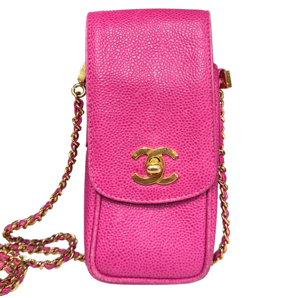 Chanel Pink Caviar Phone Holder Bag