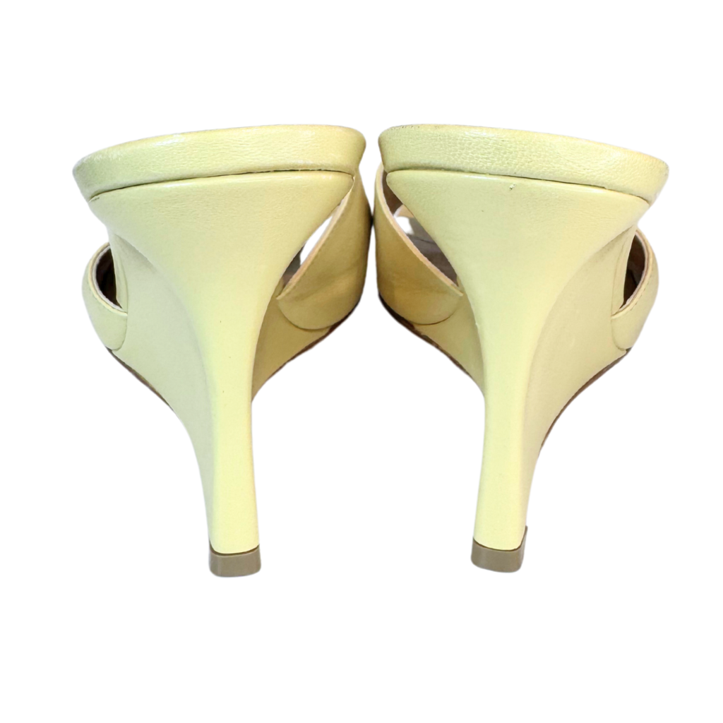 Bottega Veneta Cream Wedge Mules, 36.5