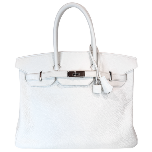 Hermes Birkin Blanc Clemence Palladium HW 35CM (2004)