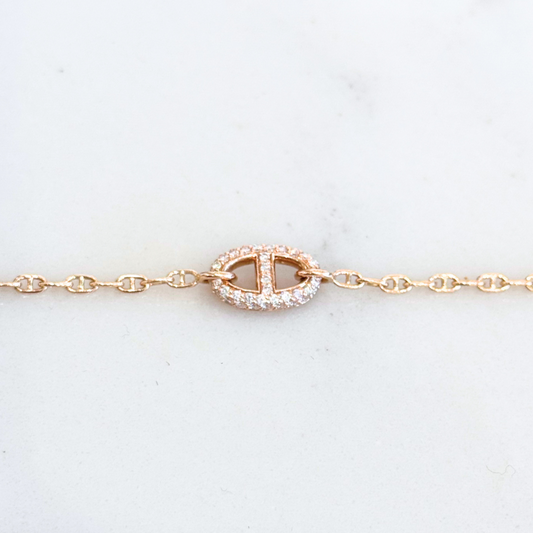 Hermes Rose Gold Diamond Bracelet