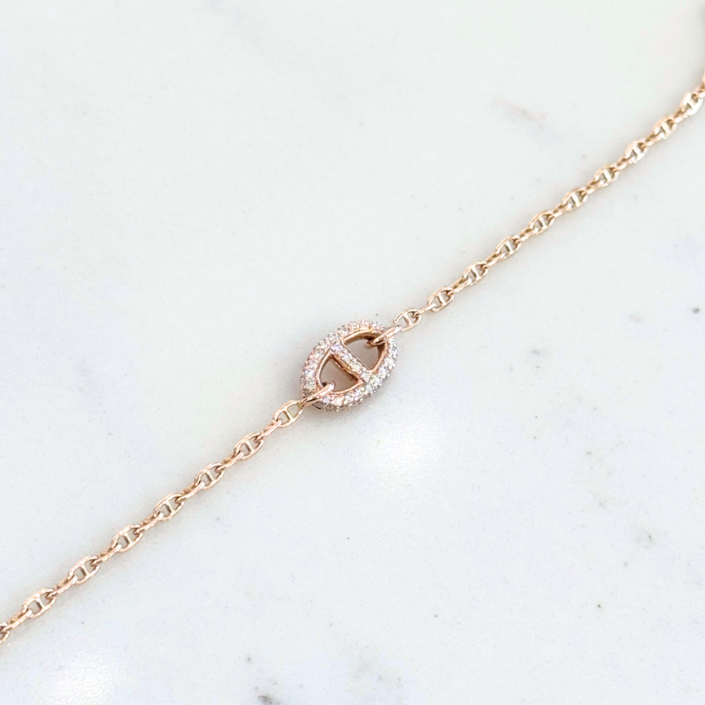 Hermes Rose Gold Diamond Bracelet