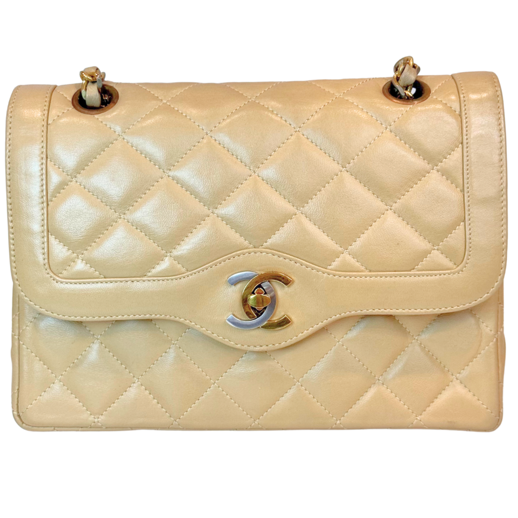 Chanel Beige Lambskin Paris Bag