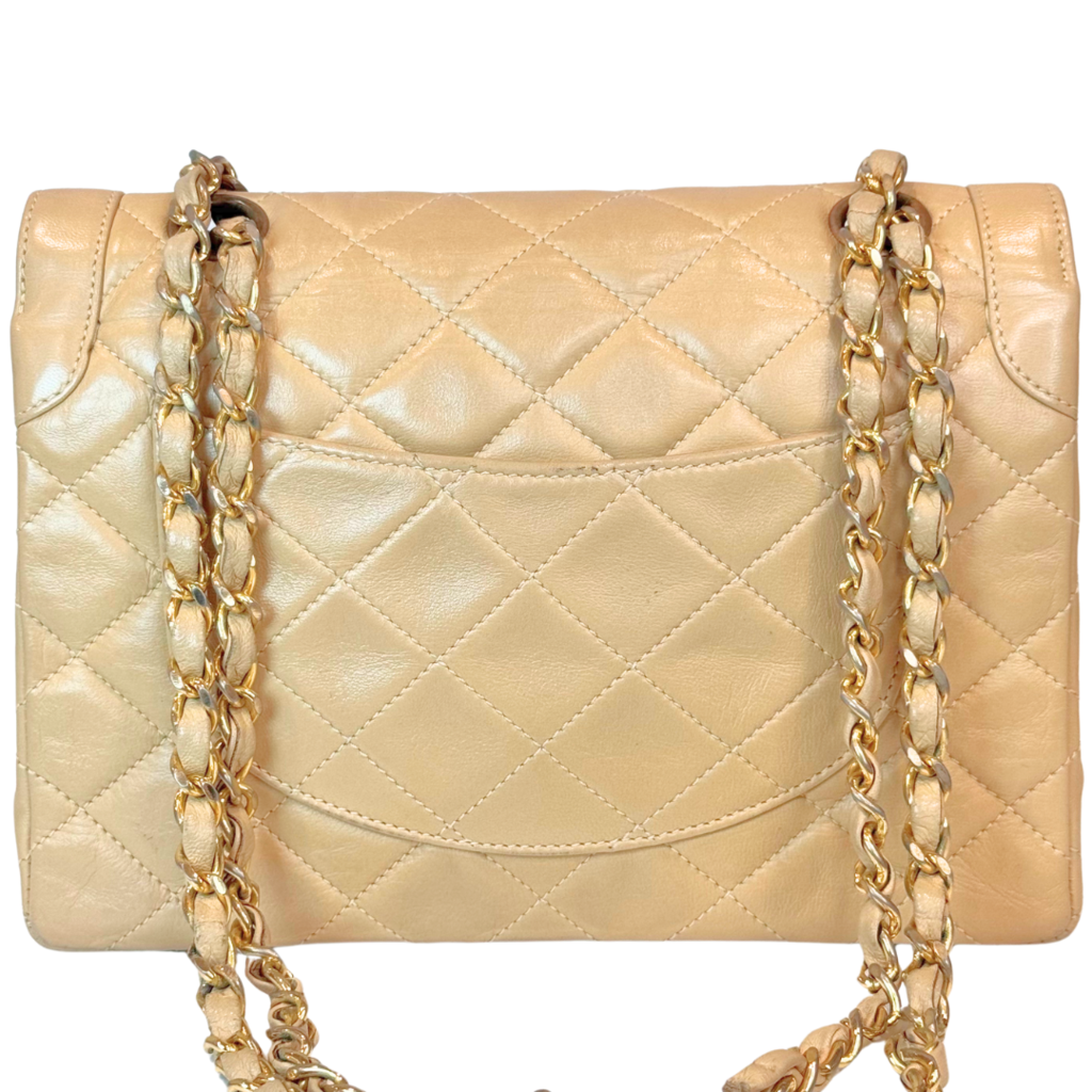 Chanel Beige Lambskin Paris Bag