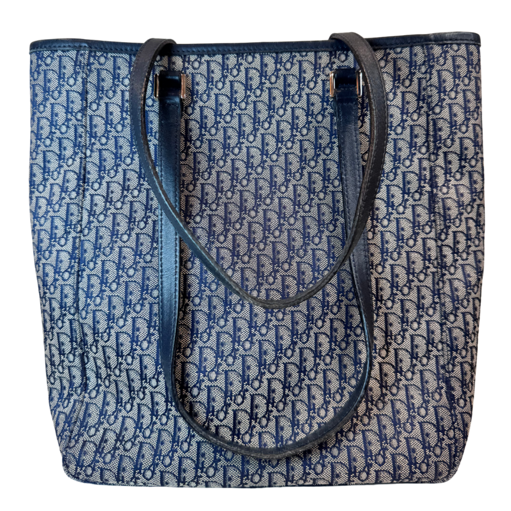 Dior Navy Trotter Canvas Tote Bag