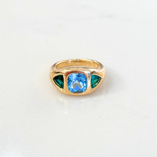 Brent Neale Gold Ring Topaz Emerald