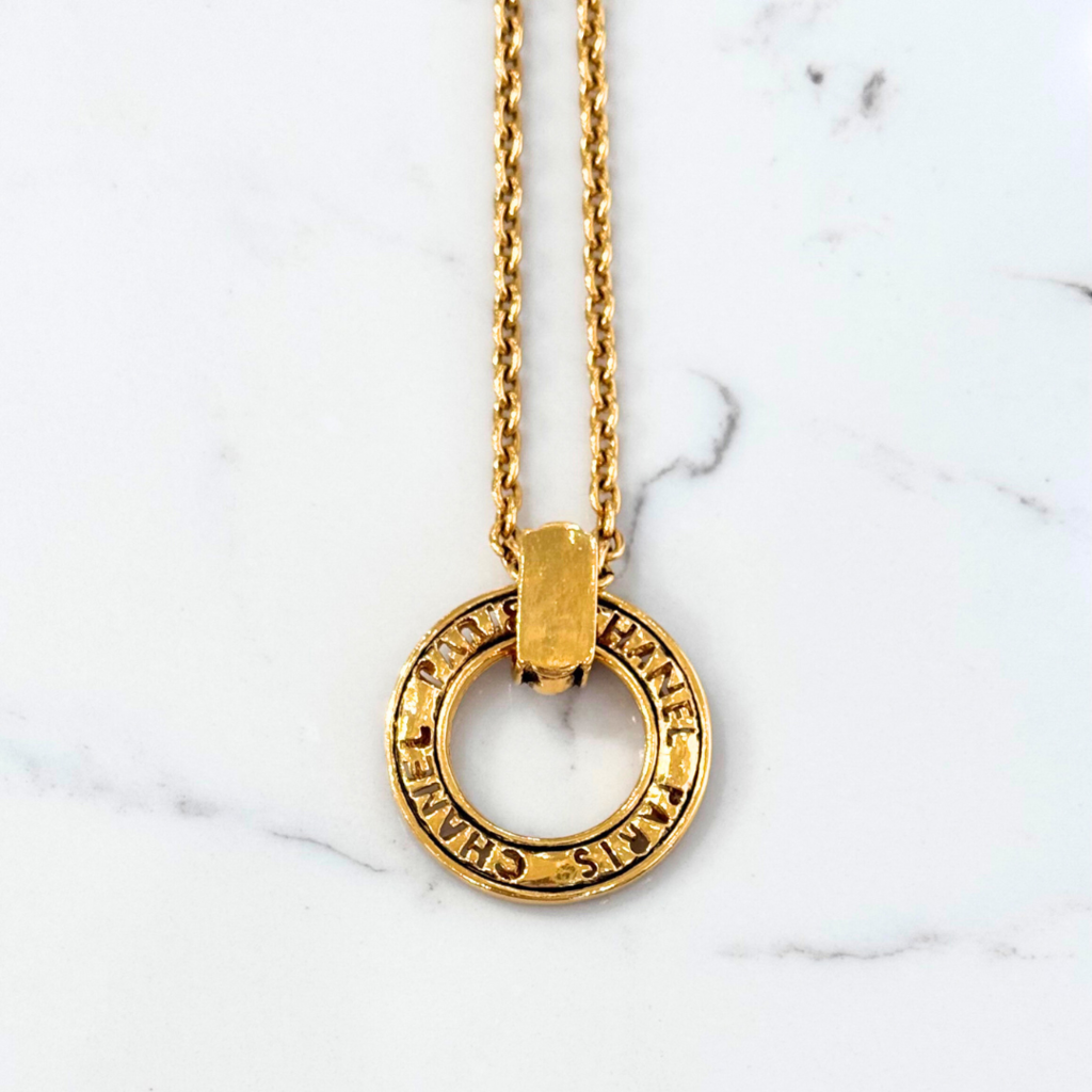 Chanel 1980 Logo Gold Medal Necklace