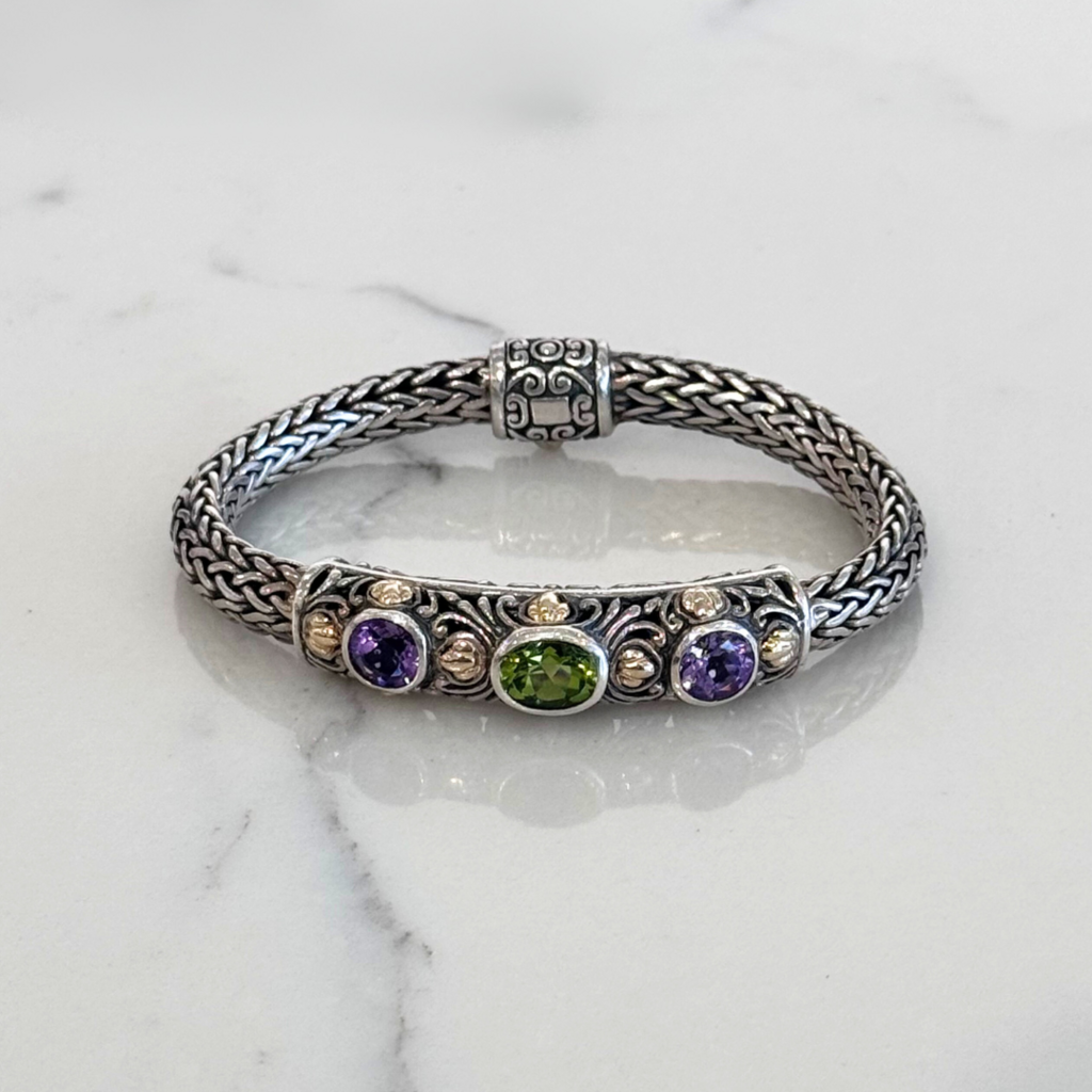 Samuel B Benham Green and Purple Amethyst Bracelet