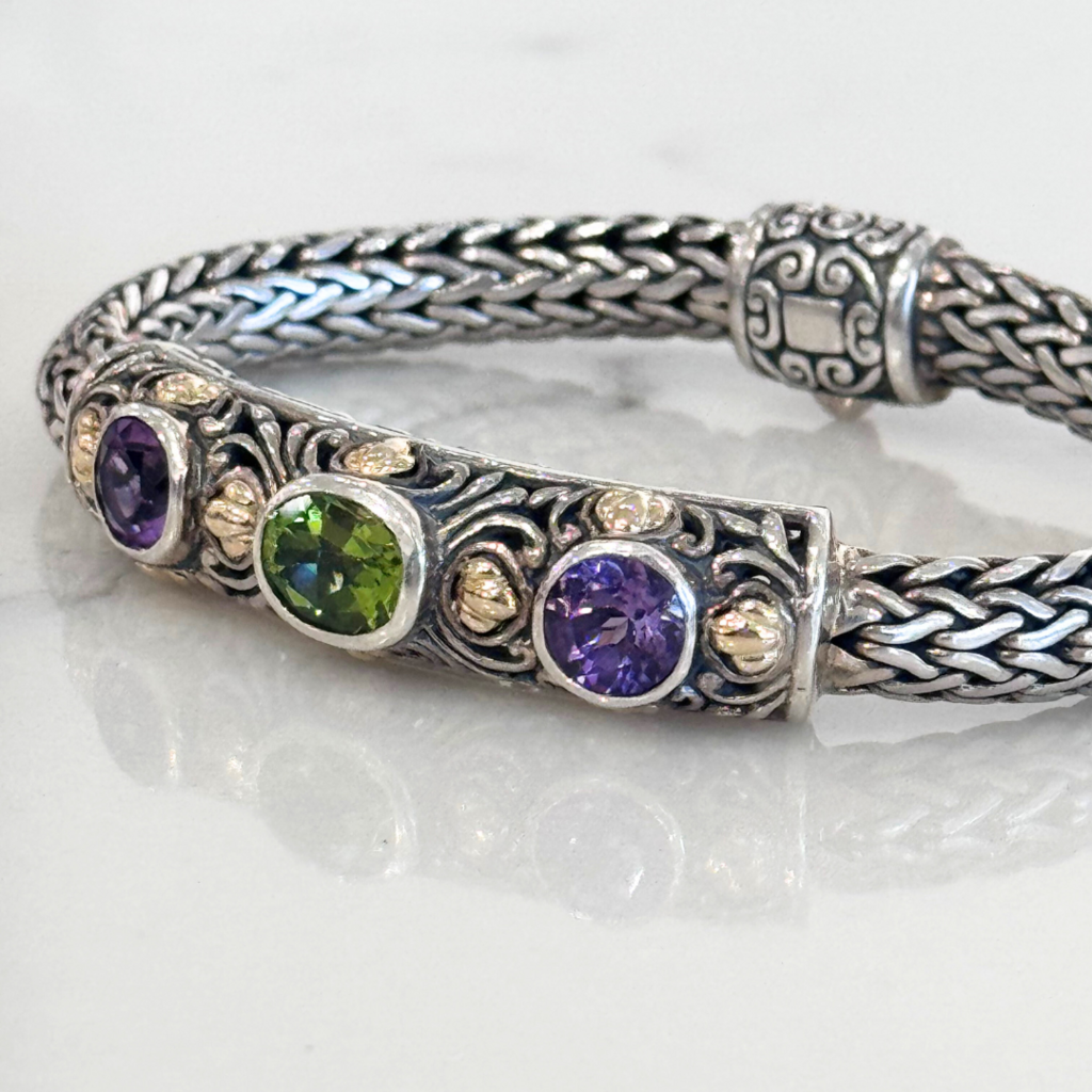 Samuel B Benham Green and Purple Amethyst Bracelet