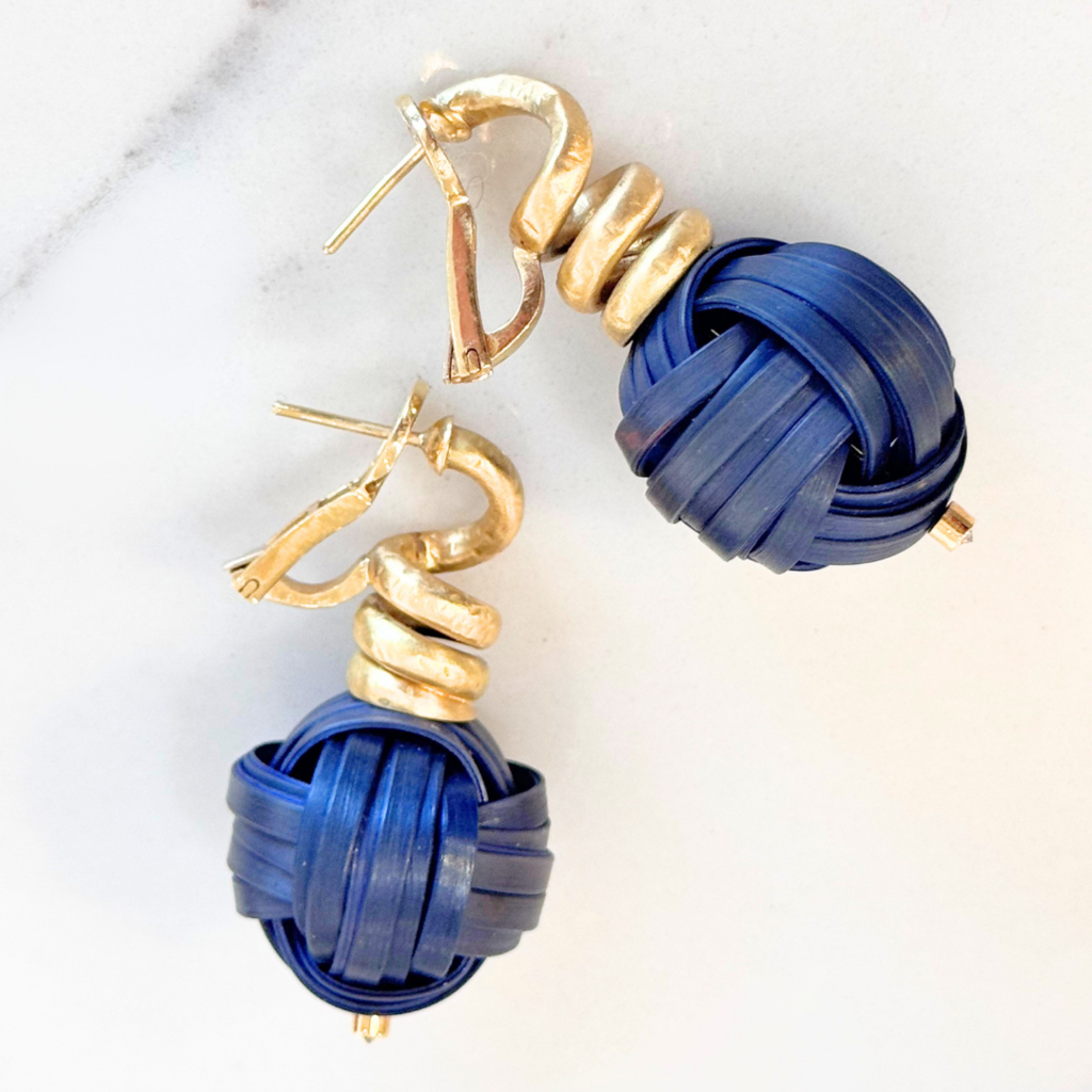 Silvia Furmanovich Navy/Gold Knot Earring