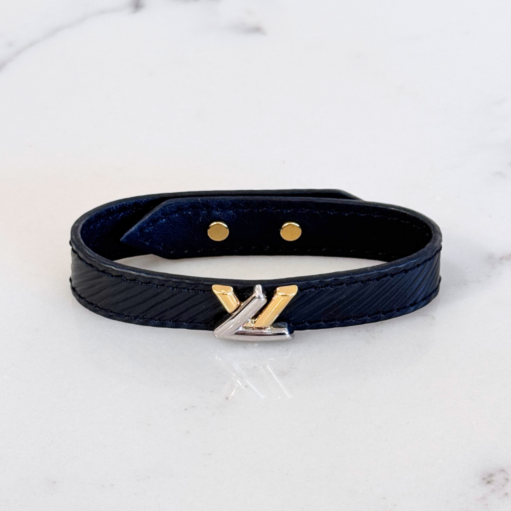 Louis Vuitton Black Leather Bracelet