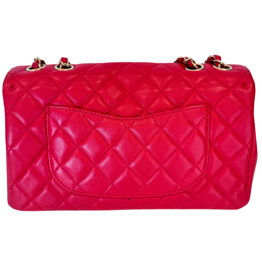 Chanel Red Double Chain Single Flap Bag