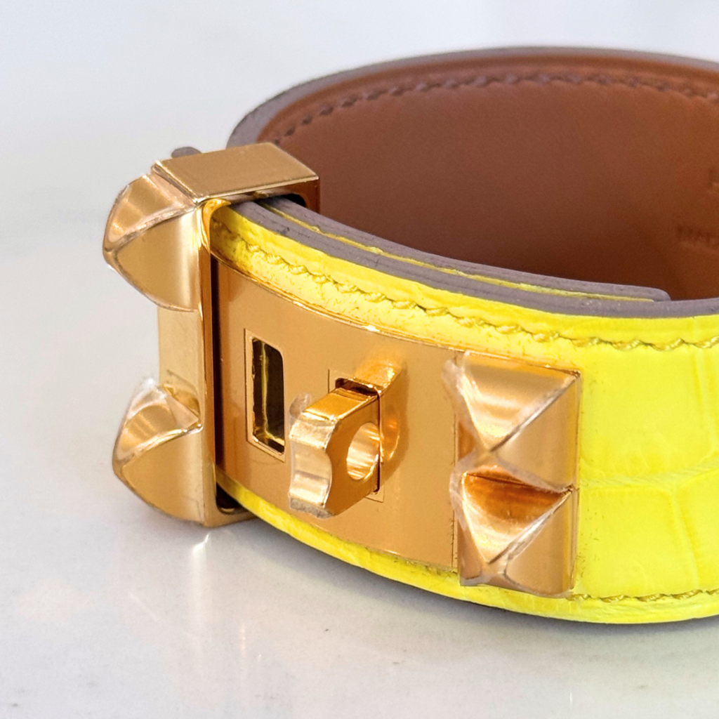 Hermes Yellow Alligator Collier de Chein