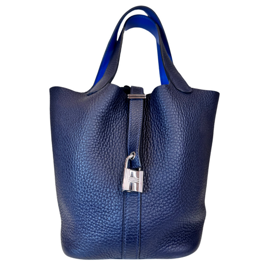 Hermes Navy Picotin 18 PHW