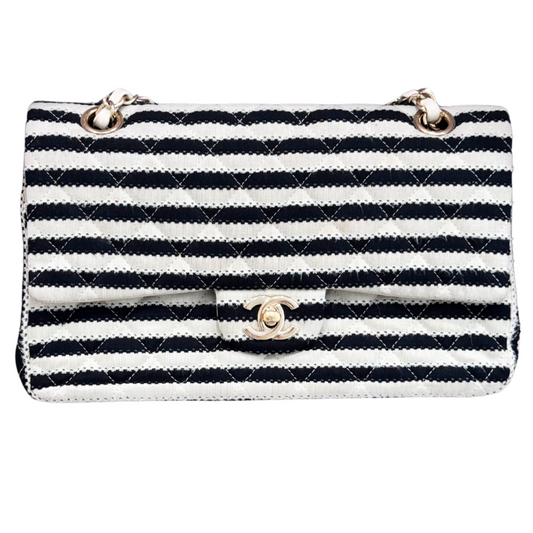 Chanel Stripe Double Flap Bag