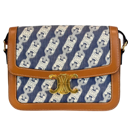 Celine Blue & Chain Pattern Crossbody