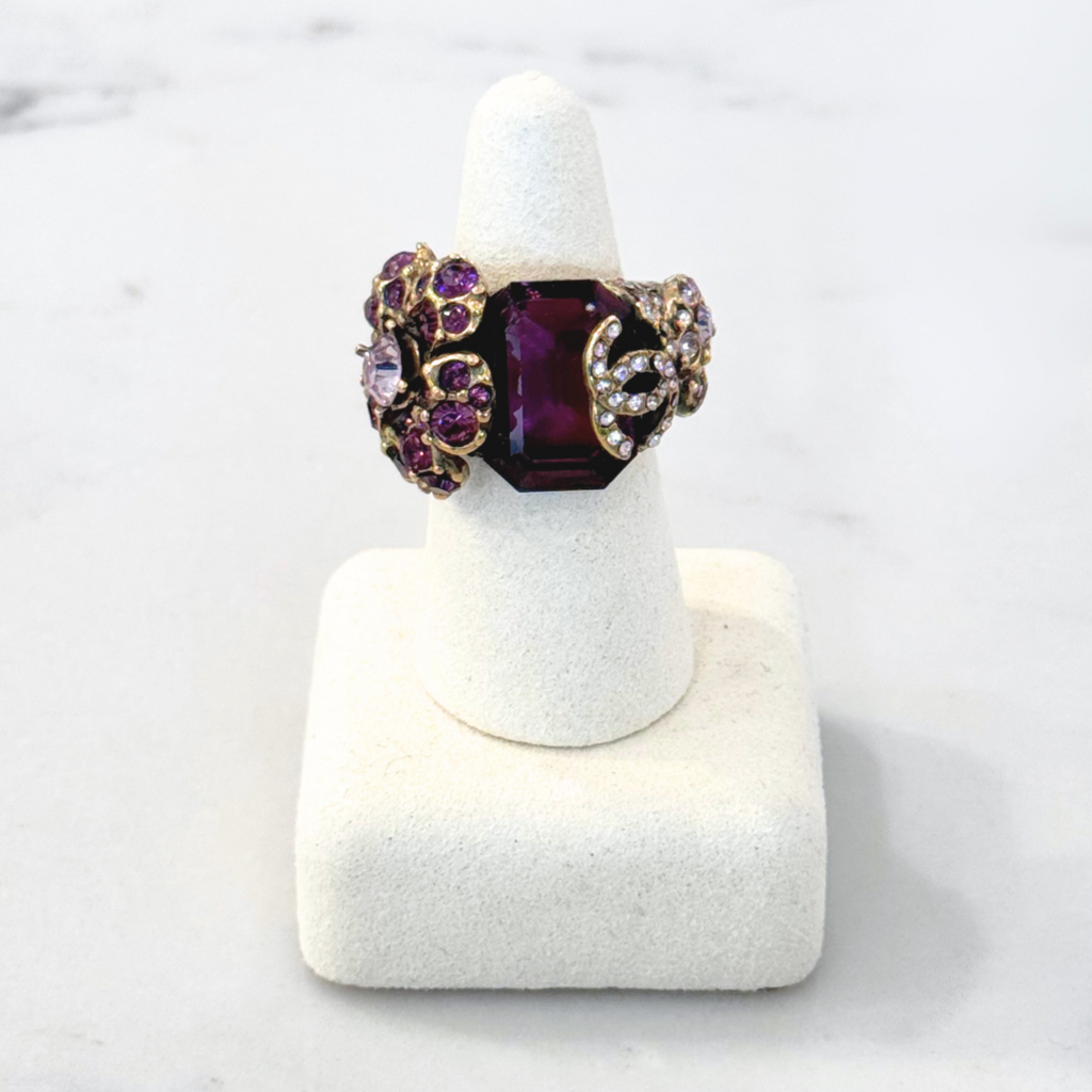 Chanel 2004 Purple Camelia Ring