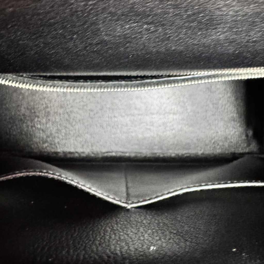 Hermes Kelly Black Box Calf 32CM Palladium HW (2003) JEANNINE HAS