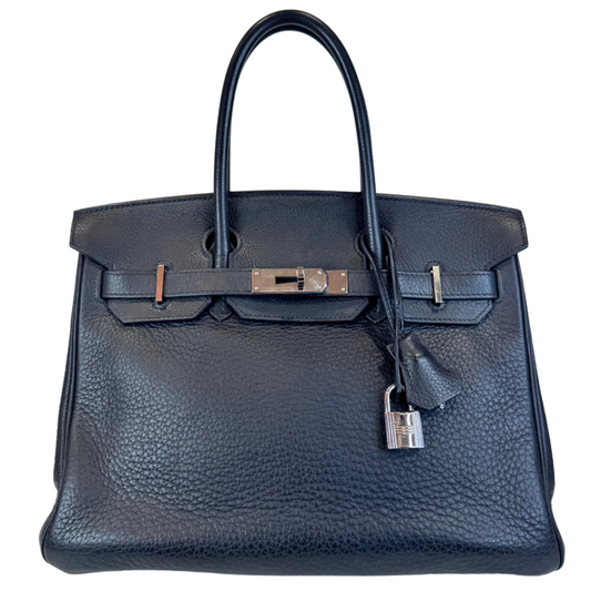 Hermes Black Birkin Clemence 30 Palladium HW 2007