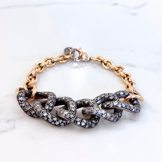 Florentine Designer Black Diamond Bracelet