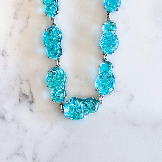 Mariquita Masterson Blue S Shape Glass Necklace