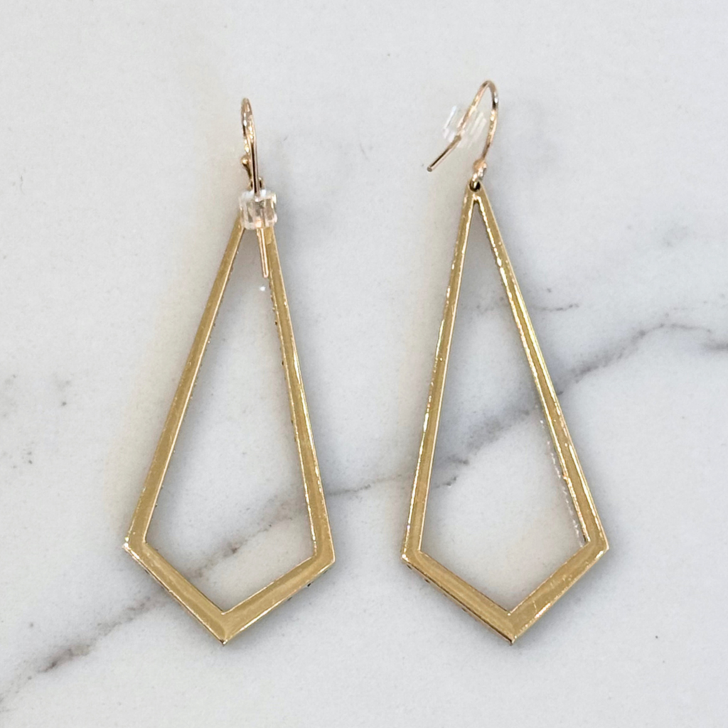 Kite Black Diamond Chandelier Gold Earrings