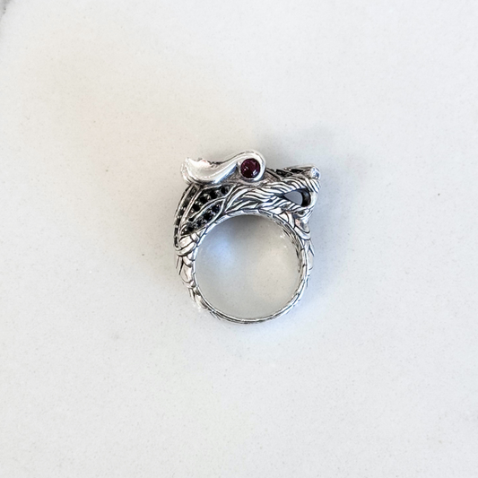 John Hardy Silver Dragon Head Men's Ring