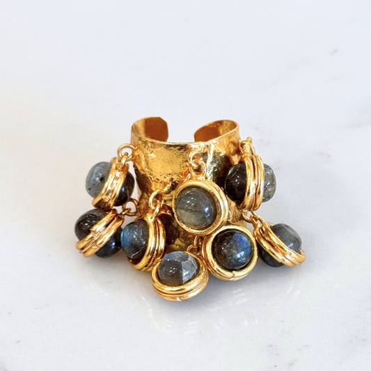 Sylvia Toledano Candies Ring with Grey Beads