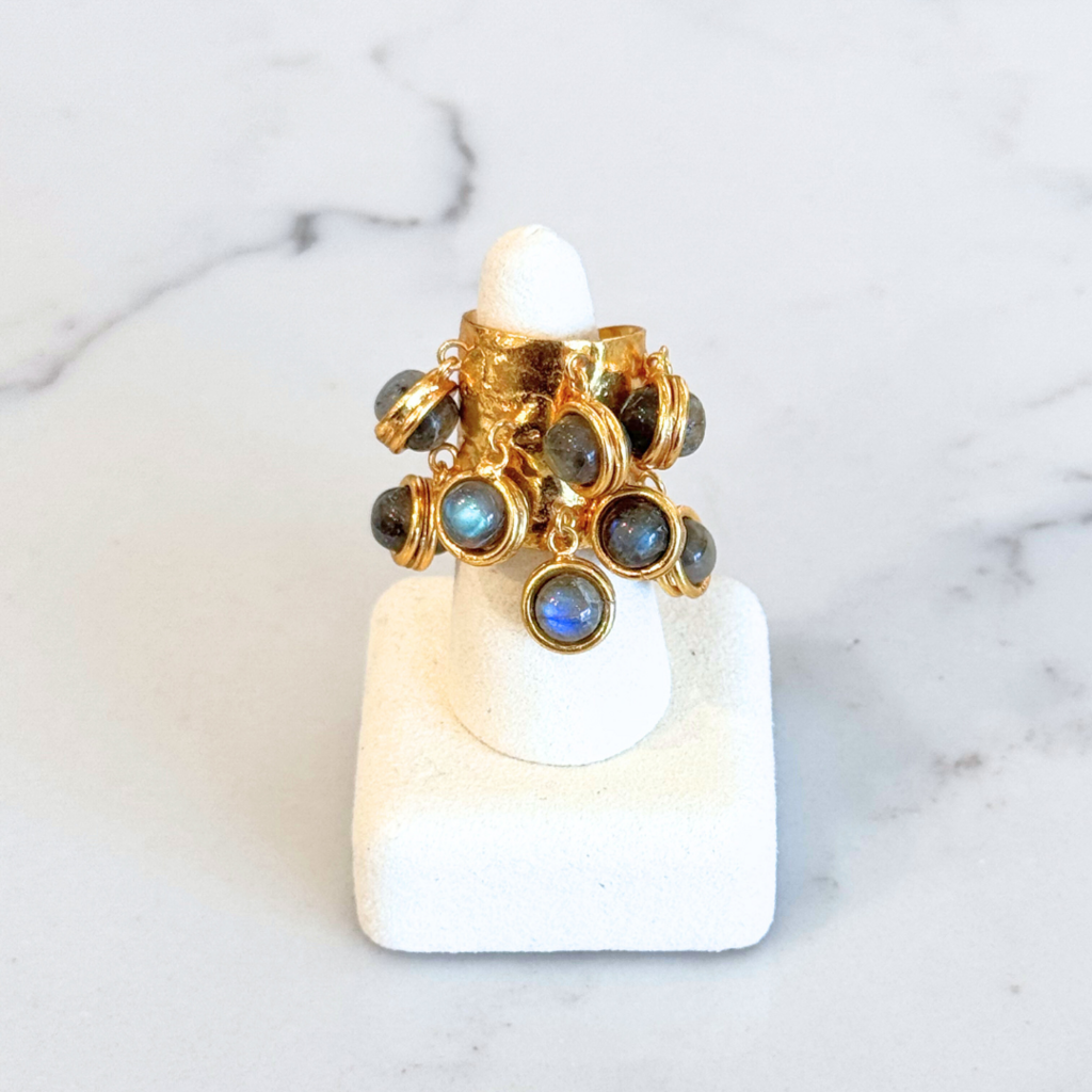 Sylvia Toledano Candies Ring with Grey Beads
