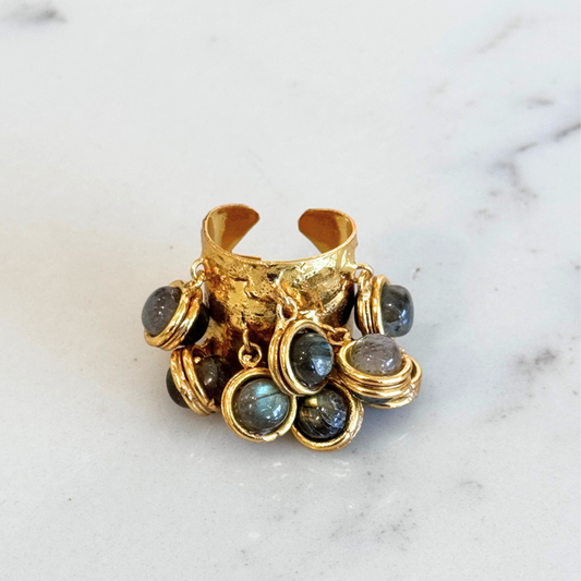 Sylvia Toledano Candies Ring with Grey Beads