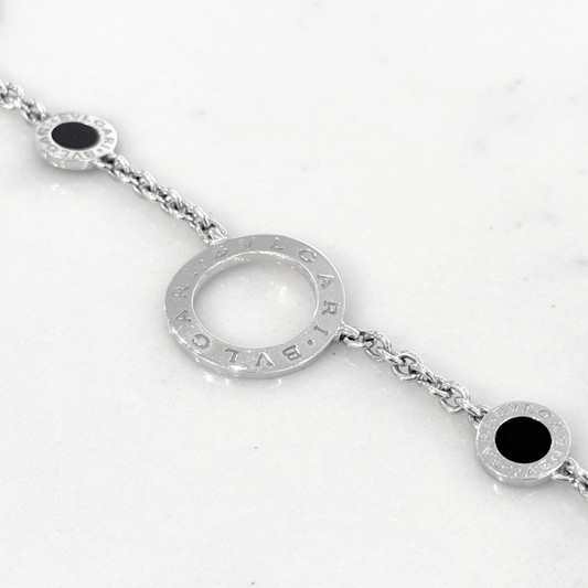 Bvlgari Black Onyx 18k White Gold Necklace