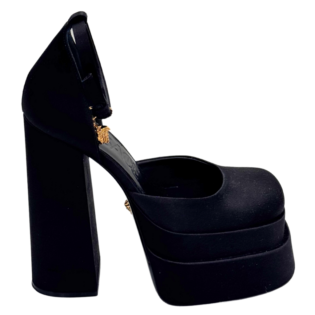 Versace Black Medusa Platform Heels, 37