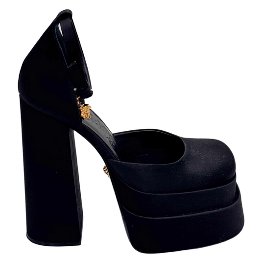 Versace Black Medusa Platform Heels, 37