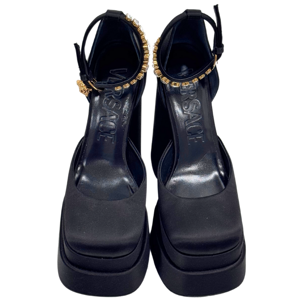 Versace Black Medusa Platform Heels, 37